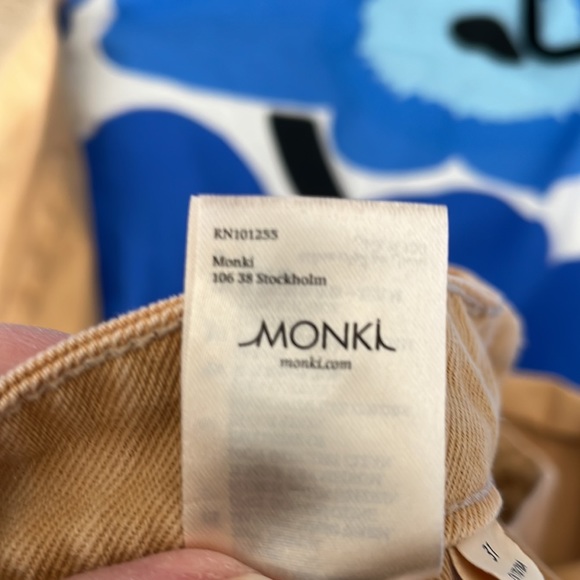 Monki EU brand jeans, women size 12, yellowish tan color, unfortunate st… - Picture 5 of 12